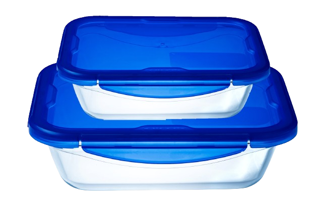 Cook&Go - Set of 2 rectangular waterproof storage containers