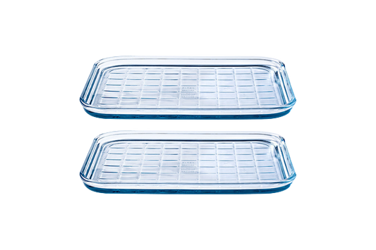 Set of 2 multi-use glass baking trays - Bake &amp; Enjoy