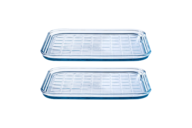 Set of 2 multi-use glass baking trays - Bake &amp; Enjoy