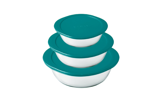 Set of 3 round glass dishes with lid - Cook & Store