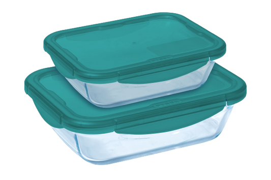 Cook&Go - Set of 2 rectangular waterproof storage containers