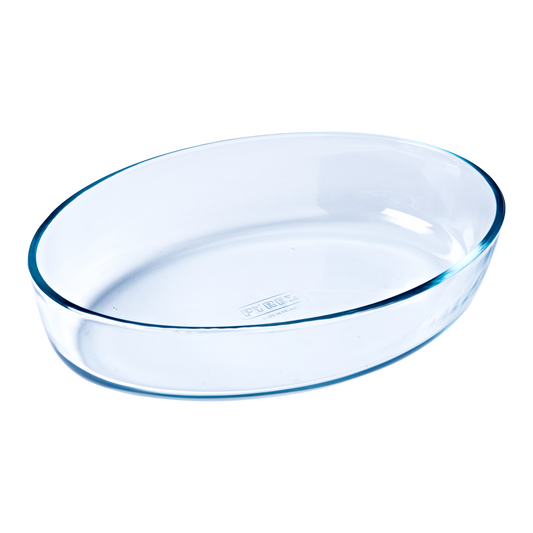 Oval glass baking dish